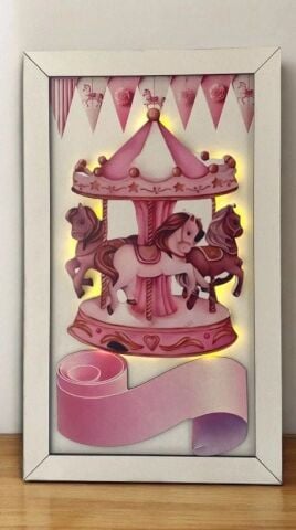 Çerçeveli zemini desenli ışıklı atlı karınca  kapı süsü