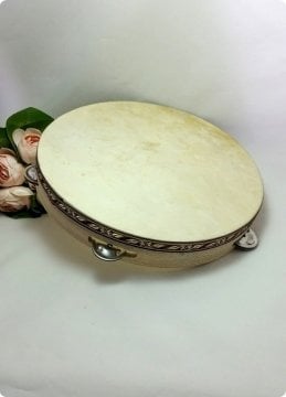 Ahşap Kenarları Desenli Tef / Def