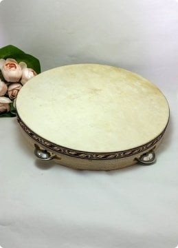 Ahşap Kenarları Desenli Tef / Def