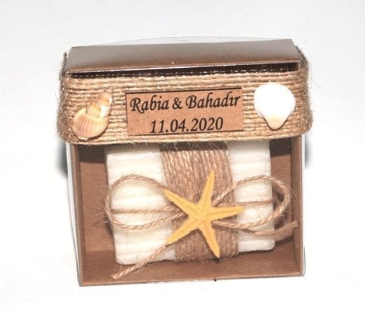 20 Li Süslü Deniz Figürlü Sabun Kutuda