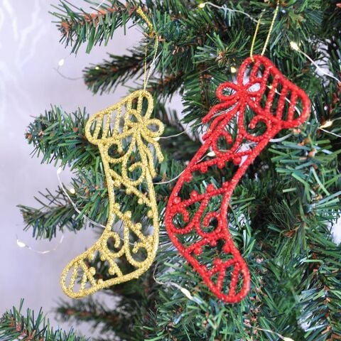 2  Li Simli Çorap Ağaç Süsü