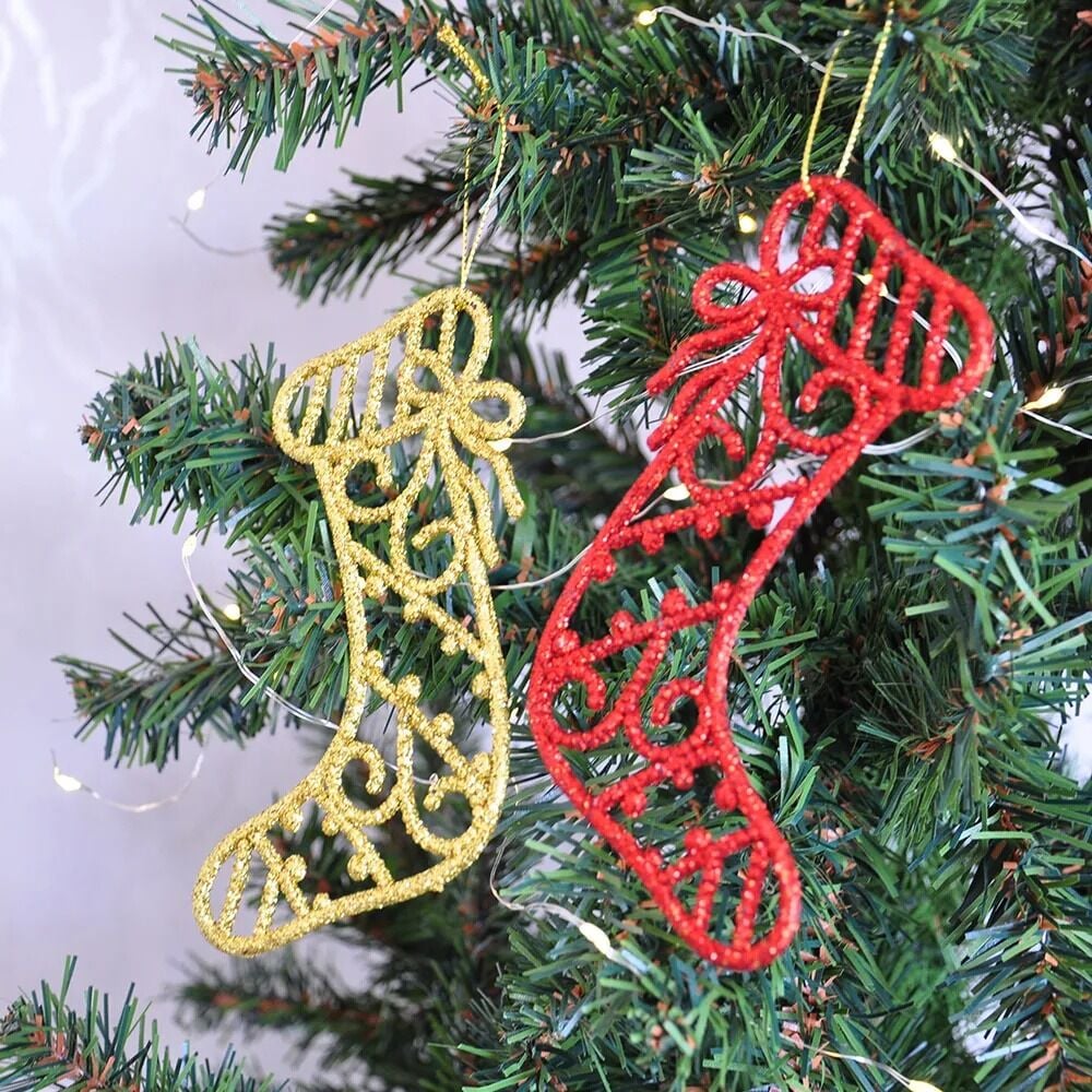 2  Li Simli Çorap Ağaç Süsü