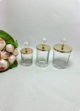 24 Lü Plastik Metalize Kaplama Kristal Tepelikli İçi Boş Bardak / Şekerlik