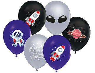 100 LÜ BALON ASTRONOT UZAY 4+1 PASTEL