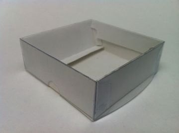 8x8x3 cm Altı Karton Asetat Kapaklı  Kutu