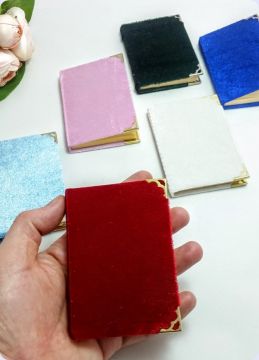 7 x 10 cm Kadife Kumaş Kaplı Yasin i Şerif (128 sayfa ) '0' No