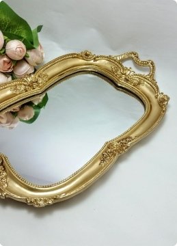 Oval Gül Desenli Aynalı Yüzük,Söz,Nişan,Nikah Tepsisi