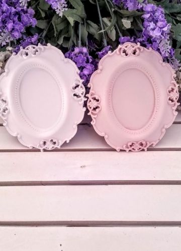 Oval Taş Büyük (Çiçek Desenli) Beyaz - 10 Adet / Paket