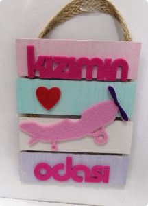Renkli ahşap Kızımın & Oğlumun odası