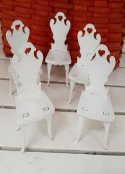 Minyatür Oda Objeleri KüçüçSandalye Boyalı