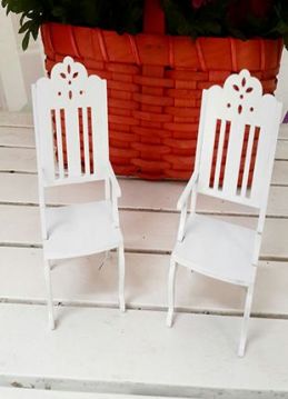 Minyatür Oda Objeleri Büyük Sandalye Boyalı