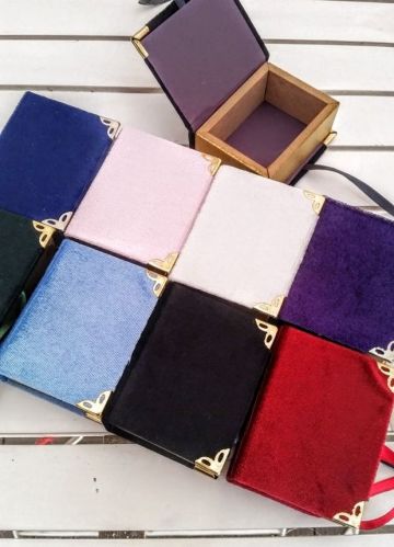 Süslü Kadife Sıvama Mevlüd Şekeri Kutu Krem Islak Kadife 20 li