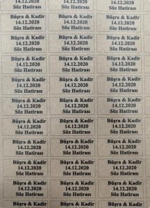 İsim Yazılı Dikdörtgen Kraft etiket 1 Sayfa (54Adet)
