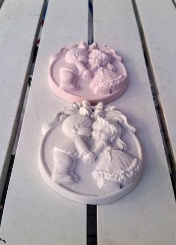 Yuvarlak Taş (Kızı öpen) Pembe - 20 Adet / Paket