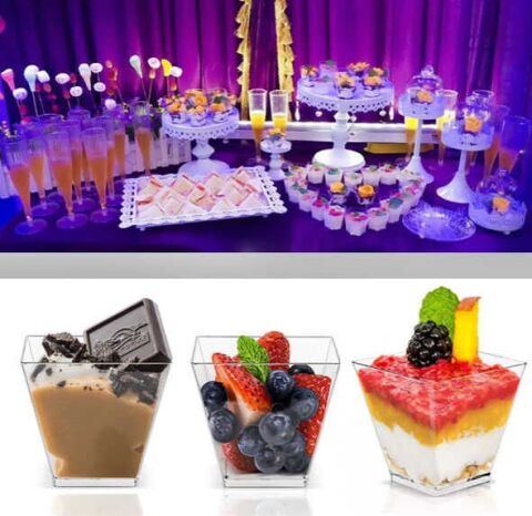 20 Lİ KASE MİKA PİRAMİT 200CC ŞEFFAF