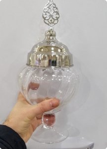 Metal Kapaklı Cam Şekerlik (kavisli)