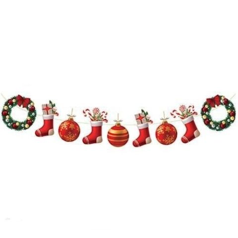 Yılbaşı Dekoratif Banner (Çelenk/Çorap)