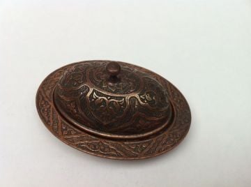 Bakır eskitme Lokumluk oval (6.5x9 cm)