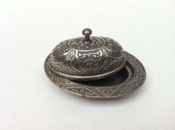 Siyah eskitme Lokumluk oval (6.5x9 cm)