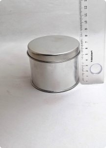 12 Li 8x6,5 Cm Gümüş Büyük Teneke Mum Kutusu