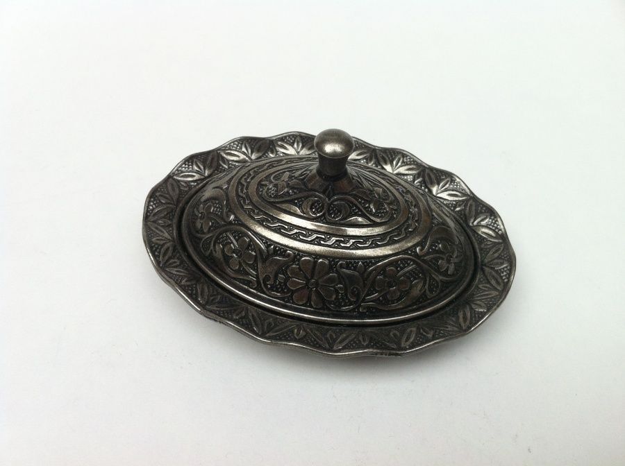Siyah eskitme Lokumluk oval (6.5x9 cm)