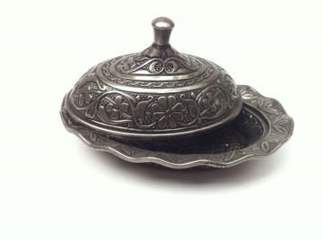 Siyah eskitme Lokumluk oval (6.5x9 cm)