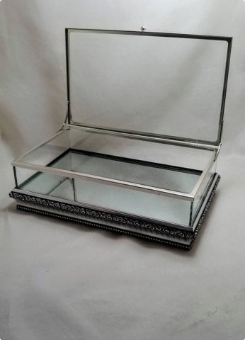 30x20x10 cm Altı Ahşap Aynalı, Metal kenarlı Kapaklı Kız isteme / çikolata Kutusu