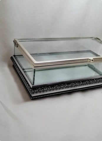 30x20x10 cm Altı Ahşap Aynalı, Metal kenarlı Kapaklı Kız isteme / çikolata Kutusu
