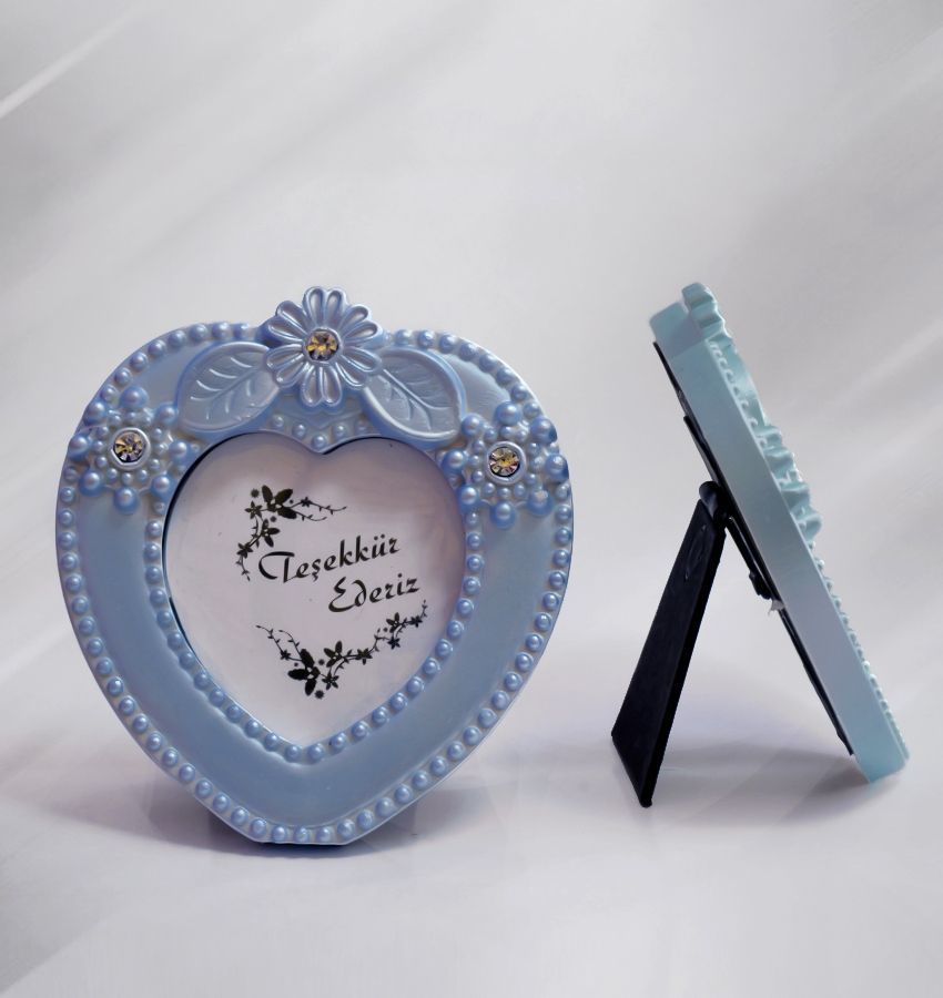 100 Adet Polyester Çerçeve Taşlı Kalp