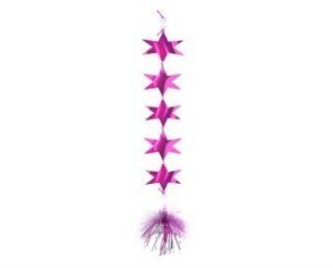 10 lu SÜS HOLOGRAMLI YILDIZ 5 Lİ PÜSKÜLLÜ PEMBE
