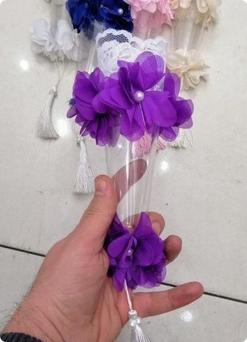 lazer kesim Çiçek süslü külah kutu