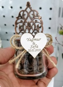 30 lu Süslü Metal Güneş Tepelikli Cam Kavanoz