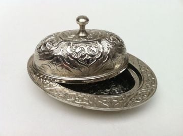10 lu Gümüş Lokumluk oval (6.5 x 9 cm)