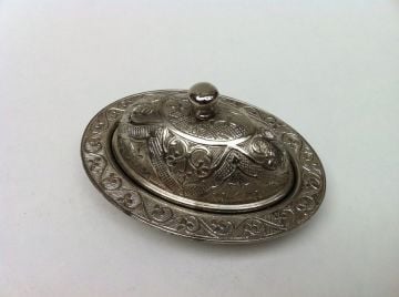 10 lu Gümüş Lokumluk oval (6.5 x 9 cm)
