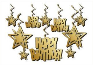 ORTA SÜS 3 BOYUTLU HAPPY BIRTHDAY ALTIN