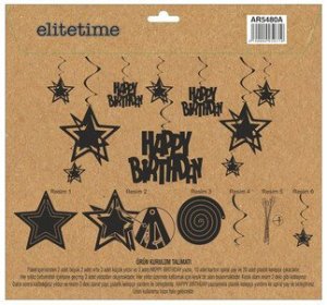 ORTA SÜS 3 BOYUTLU HAPPY BIRTHDAY ALTIN