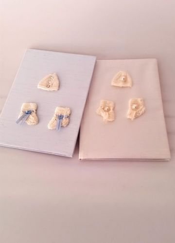 Örme Patikli Anı / Hatıra defteri Şantuk Kumaşlı Pembe - İpek Şantuk