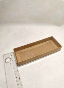 6x16x2 Cm Altı Karton, Üstü Asetat/Şeffaf Kapaklı dikdörtgen Kutu 25 li