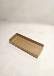 6x16x2 Cm Altı Karton, Üstü Asetat/Şeffaf Kapaklı dikdörtgen Kutu 25 li