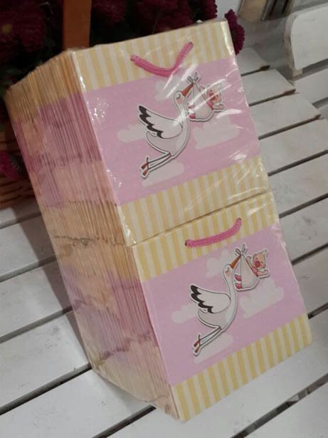 50 Li 11x11 Cm (Beyaz,Altın,Fuşya,Pembe,Mavi)Körüklü Karton Çanta
