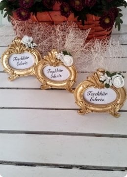 30'Lu Polyester Ssülü Çelenk Nikah Şekeri Çerçeve