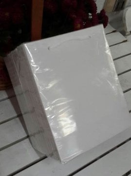 25 Li 14x17 Cm (Beyaz,Mavi ,Kraft,Altın) Körüklü Karton Çanta / Poşet