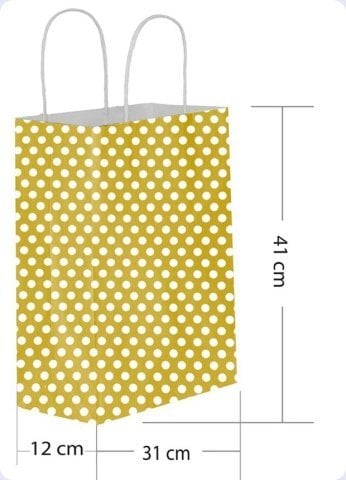 25 Li 31x41 cm Büküm saplı Kağıt Çanta-Poşet Gold Puanlı