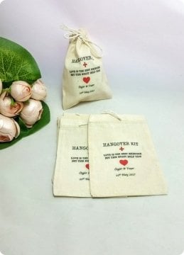 50 Adet İsme Özel Baskılı Ham Bez / Çuval Kese ( 10x15 cm)