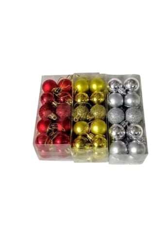 24 Lü 3 CM Cici Top Yılbaşı ağaç süsü