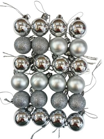 24 Lü 3 CM Cici Top Yılbaşı ağaç süsü