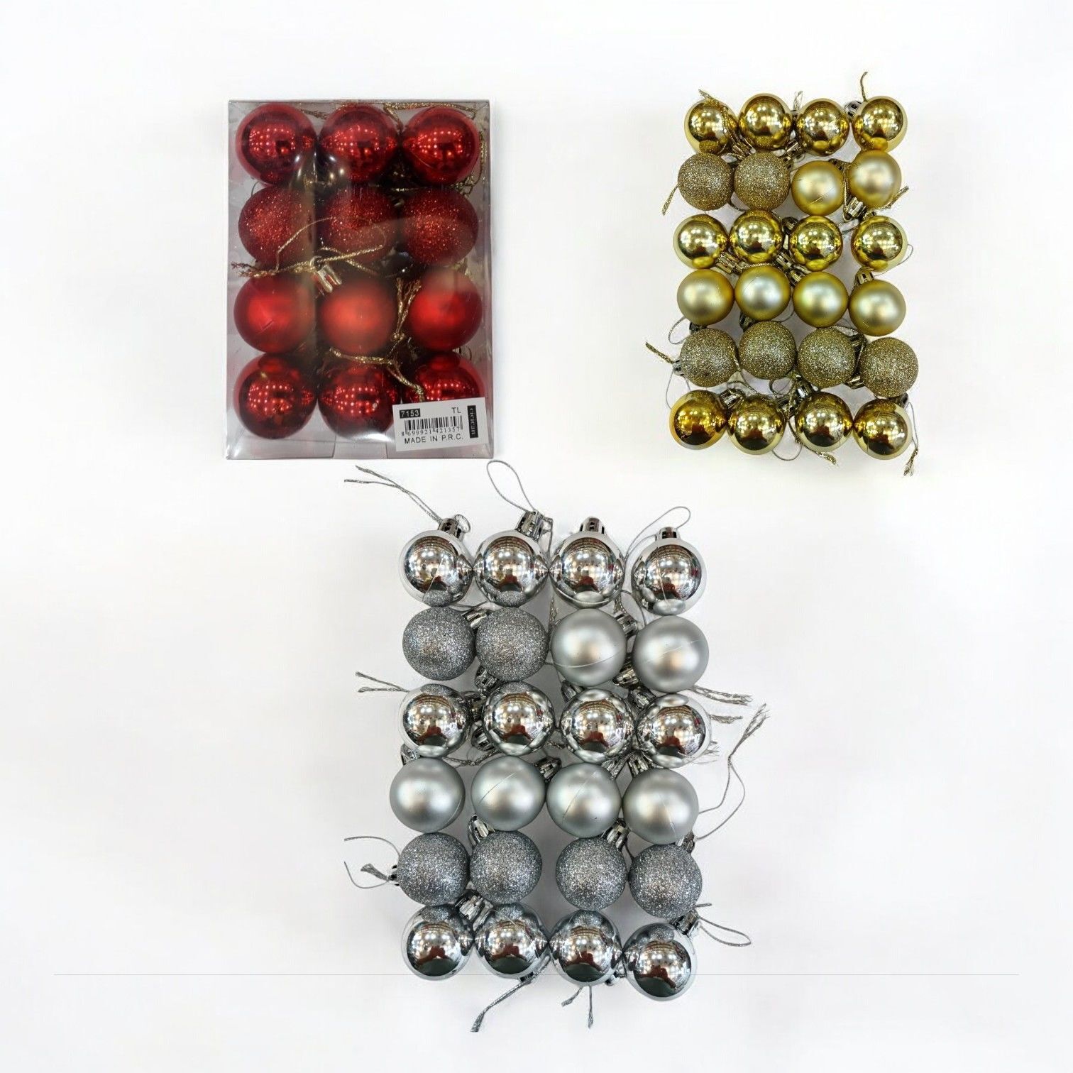 24 Lü 3 CM Cici Top Yılbaşı ağaç süsü