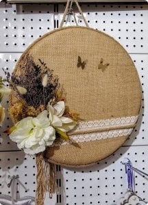 Çiçekli hasır bebek Kapı süsü,Sepet,Takı Yastığı