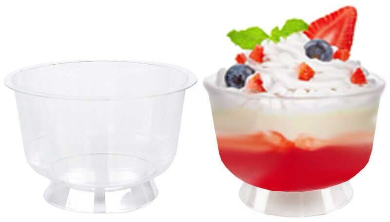 20 Lİ KASE AYAKLI PLASTİK 200CC ŞEFFAF