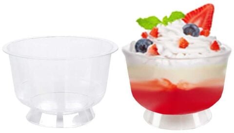 20 Lİ KASE AYAKLI PLASTİK 200CC ŞEFFAF